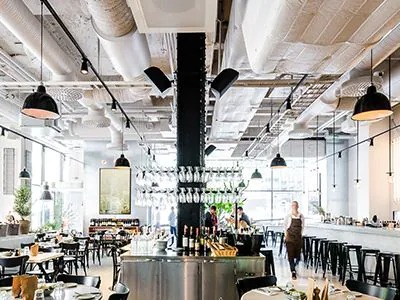 KA电子助力斯德哥尔摩的法国工业风餐厅Usine